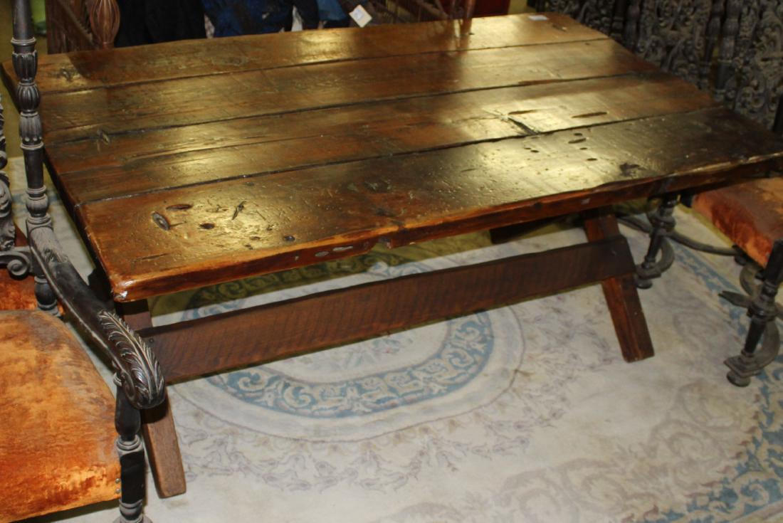 19th c pine plank top sawbuck table (1 of 1)