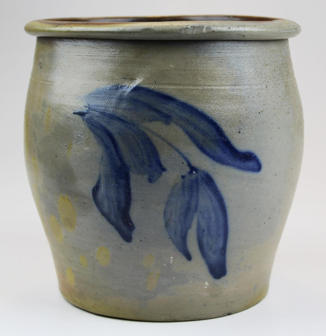 mid 19th c stoneware crock with wide rim (1 of 5)