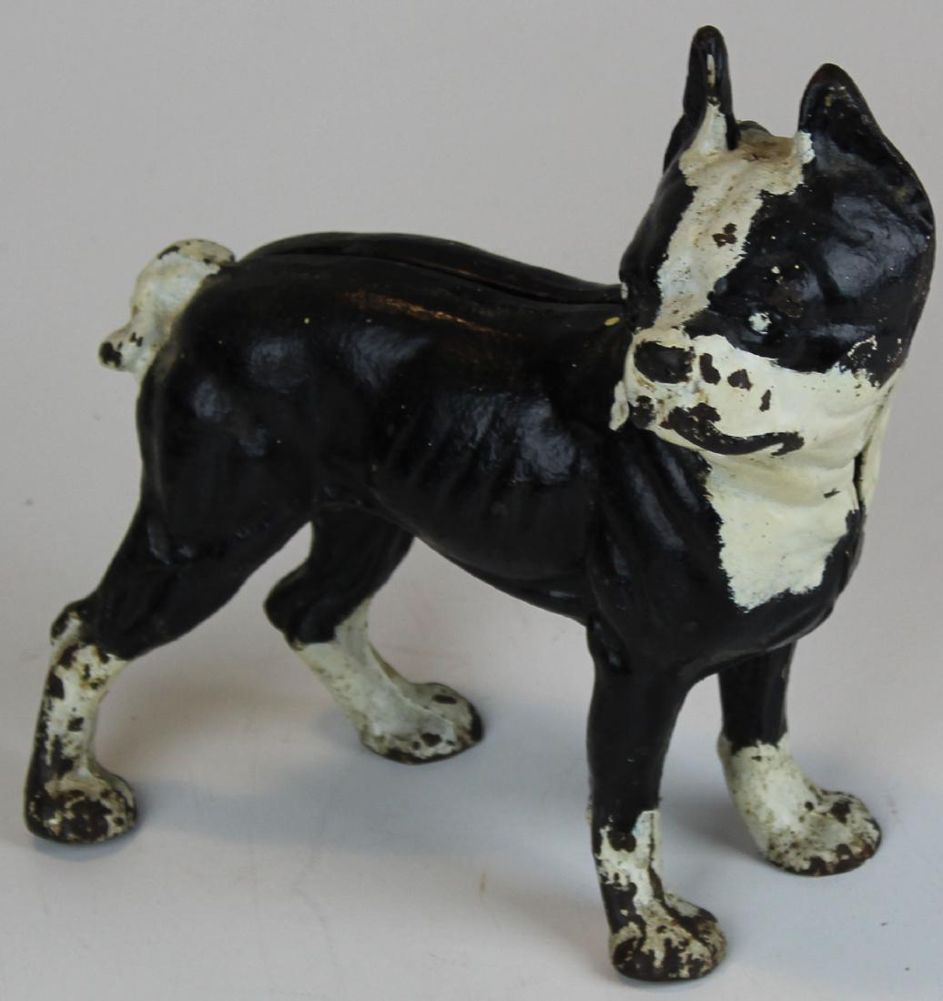 vintage cast iron bulldog doorstop: vintage cast iron bulldog doorstop, pint losses, length 10"