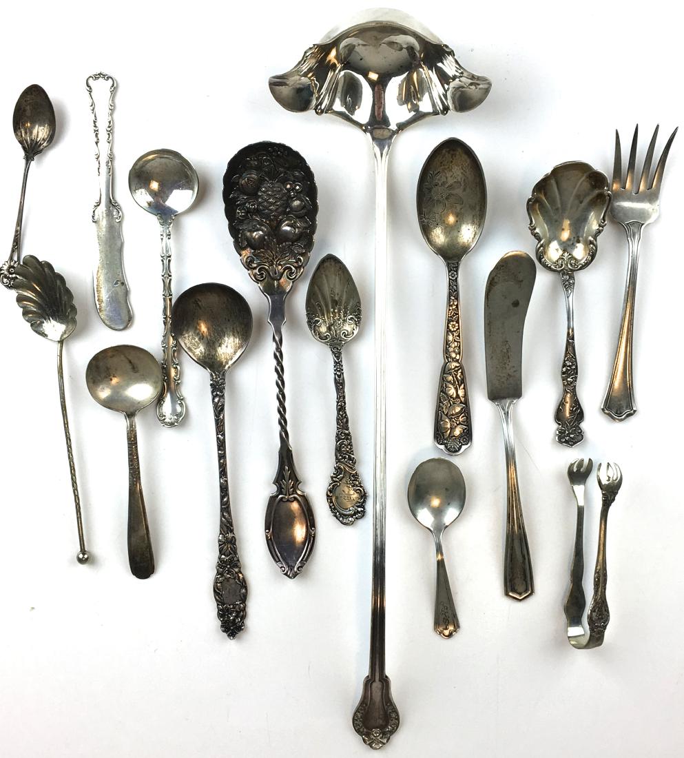 Group of sterling and coin silver flatware (1 of 5)