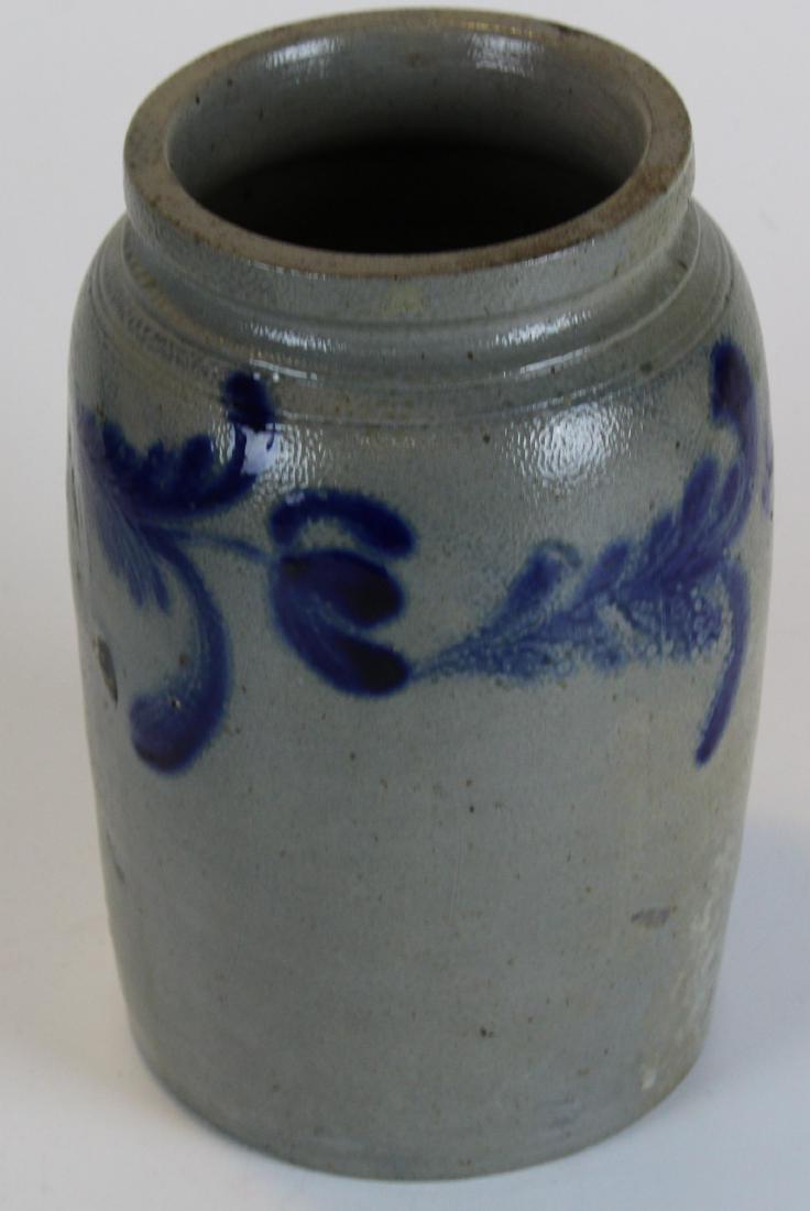 19th c blue decorated stoneware crock (1 of 1)