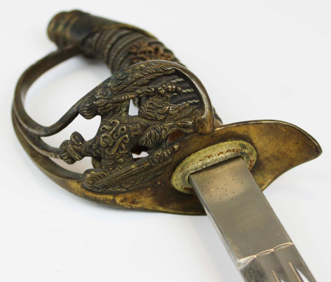 M1889 Prussian officer's sword: M1889 Prussian officer's sword, Clemen & Jung, triple fuller, blade length 33", overall length 38 3/4"