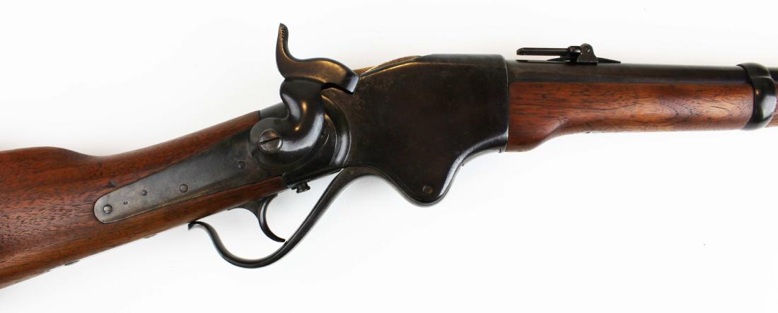 Spencer Model 1865 Burnside repeating rifle: Spencer Model 1865 repeating rifle, manufactured by Burnside Rifle Co, Providence, RI, carbine with saddle ring, serial number 31545, overall length 37 1/4"