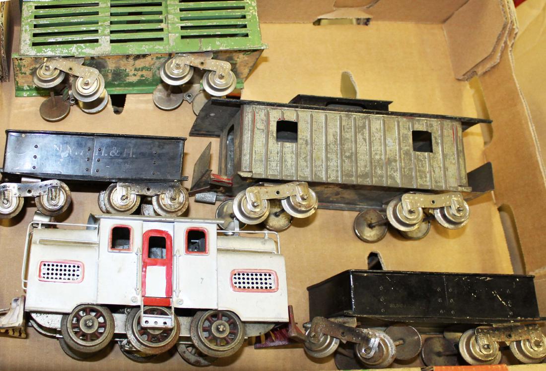 early Lionel Standard gauge train: early Lionel Standard gauge train engine, cars, & track (engine repainted)