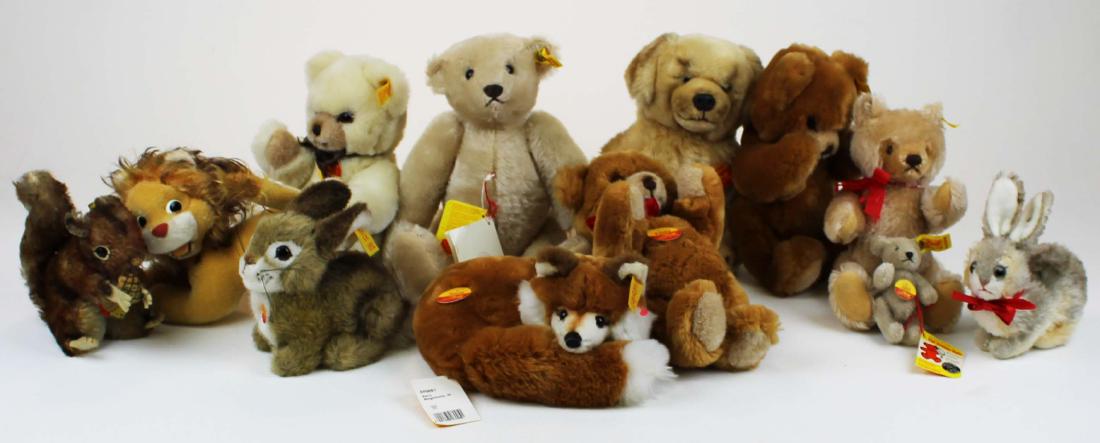 twelve Steiff & Schuco teddy bears, animals (1 of 5)