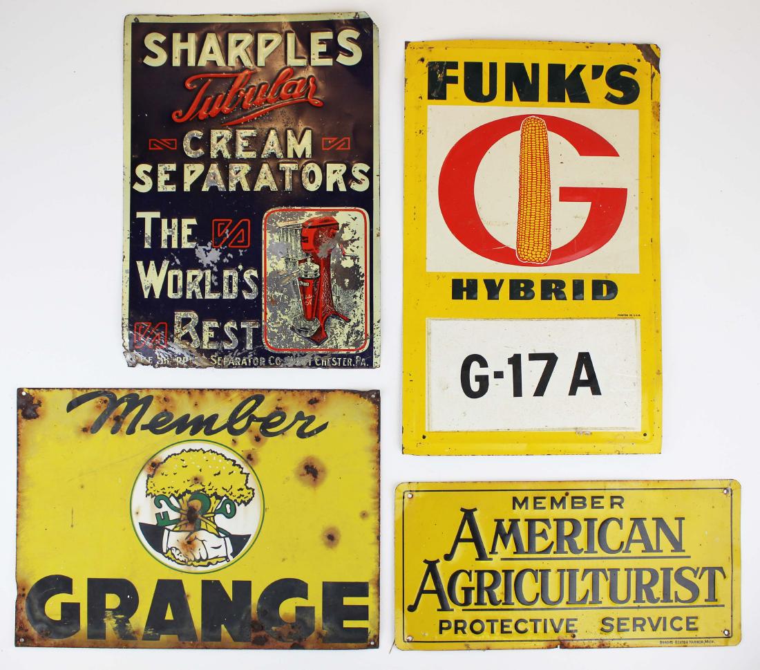 4 tin vintage farm signs (1 of 4)