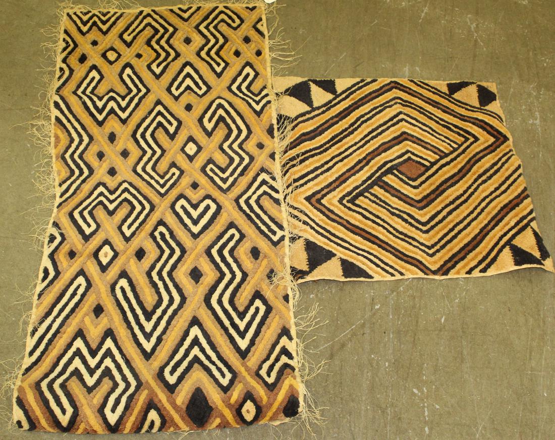 Two African woven fiber mats