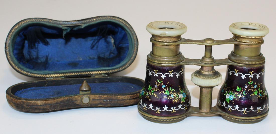 late 19th c French enamel opera glasses (1 of 2)