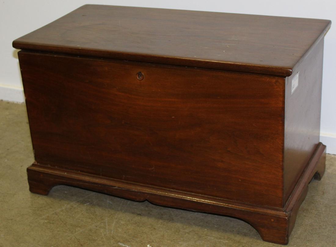 late 18th c walnut dovetailed blanket box (1 of 3)