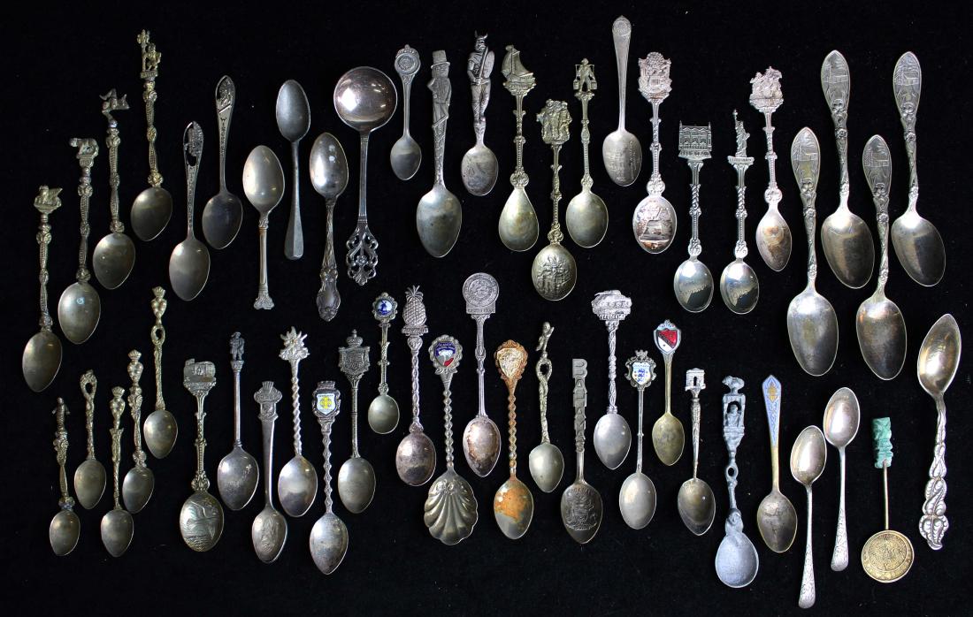 collection of souvenir spoons, some sterling (1 of 10)