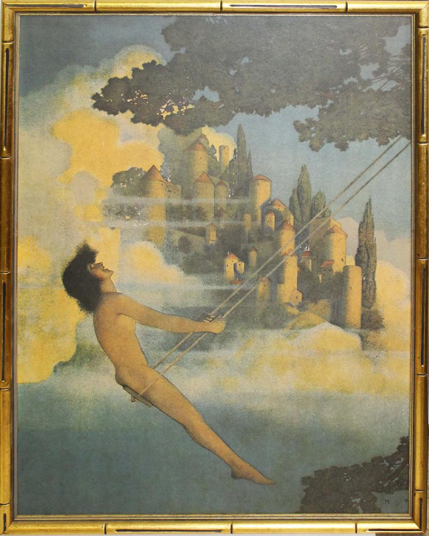 four Maxfield Parrish prints: four Maxfield Parrish prints- Dinky Bird, Pierrott's Serenade, Canyon, Wild Geese