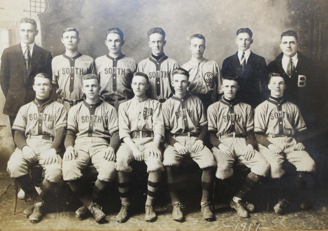1917  baseball team group photograph in frame (1 of 3)