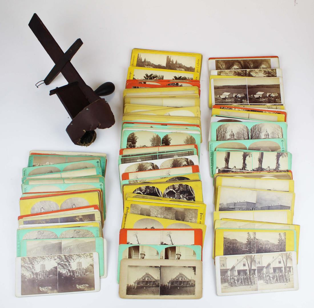 stereopticon viewer and 75+ cards incl. NH views (1 of 12)