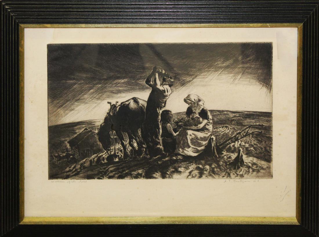 J E Costigan WPA era engraving & w/c (1 of 2)
