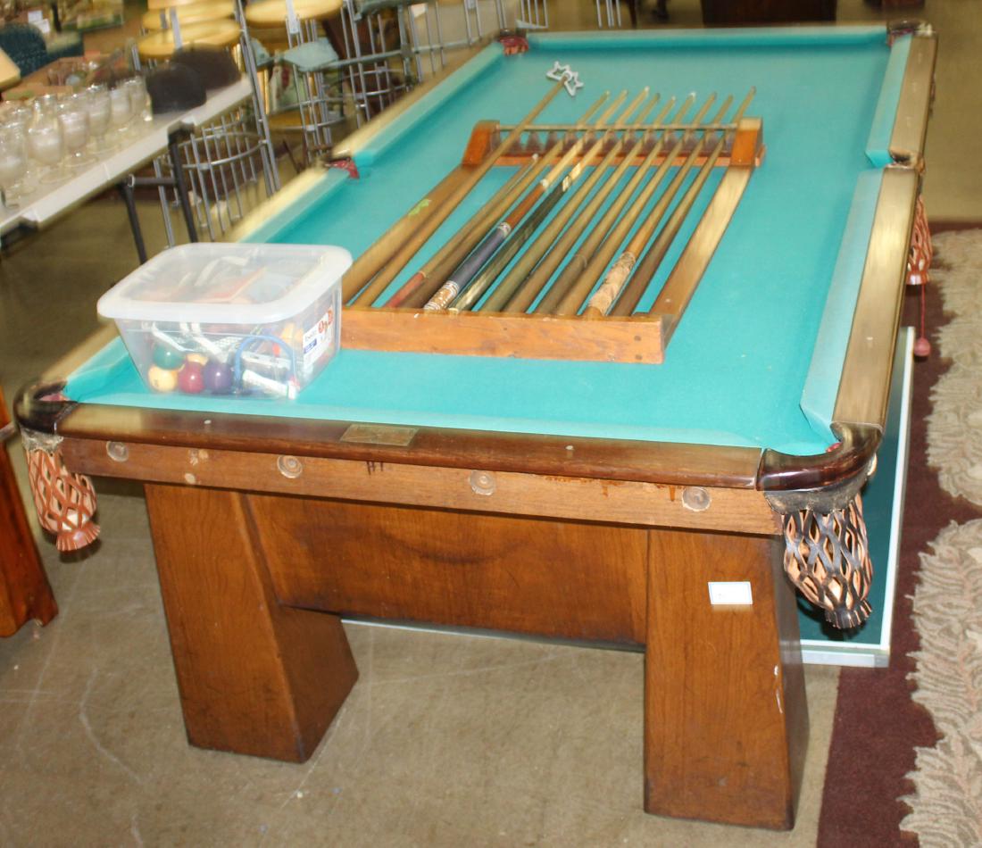 AE Schmidt Arts & Crafts slate top pool table