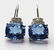 Pair of 7 ct blue topaz and diamond earrings