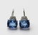 Pair of 7 ct blue topaz and diamond earrings - 2