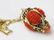 Coral and Yellow gold pendant necklace - 4