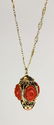 Coral and Yellow gold pendant necklace - 5