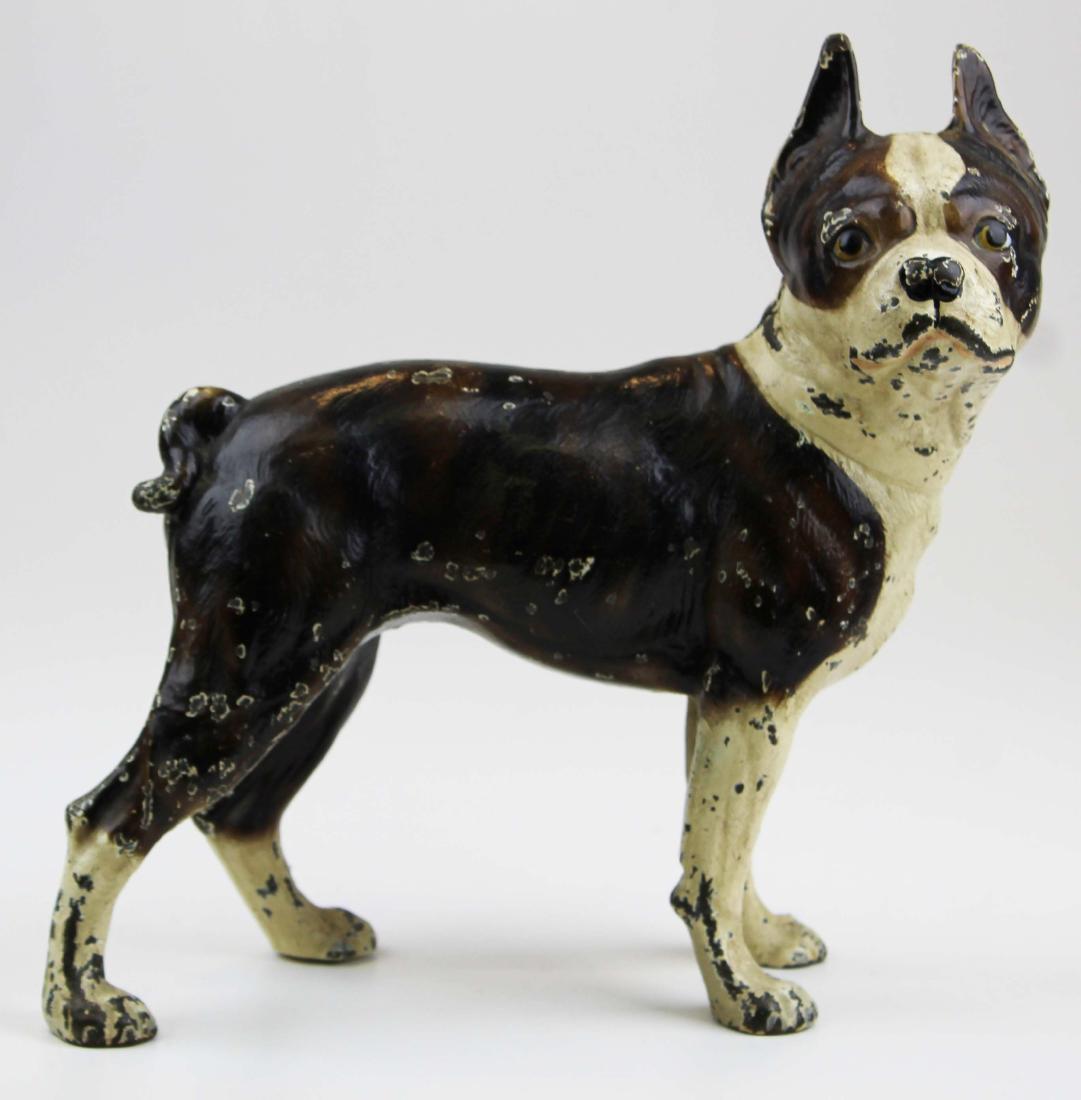 early 20th c cast iron bulldog doorstop: early 20th c cast iron bulldog doorstop, length 9 1/2", ht 10 1/2"