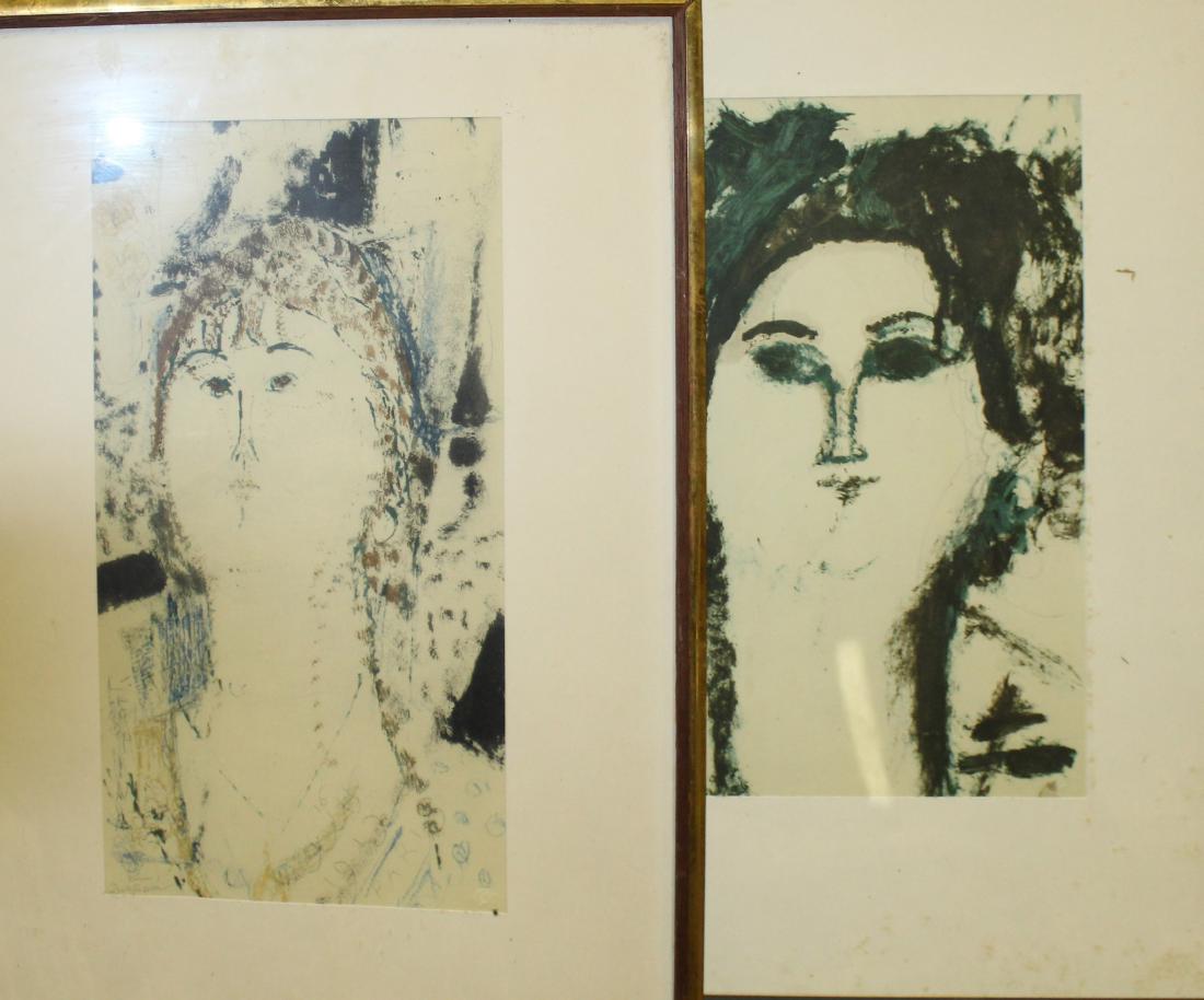pair of Amedeo Modigliani Prints: Pair of Amedeo Modigliani 1960's offset litho prints published by FAR Gallery New York. 16 x 10"