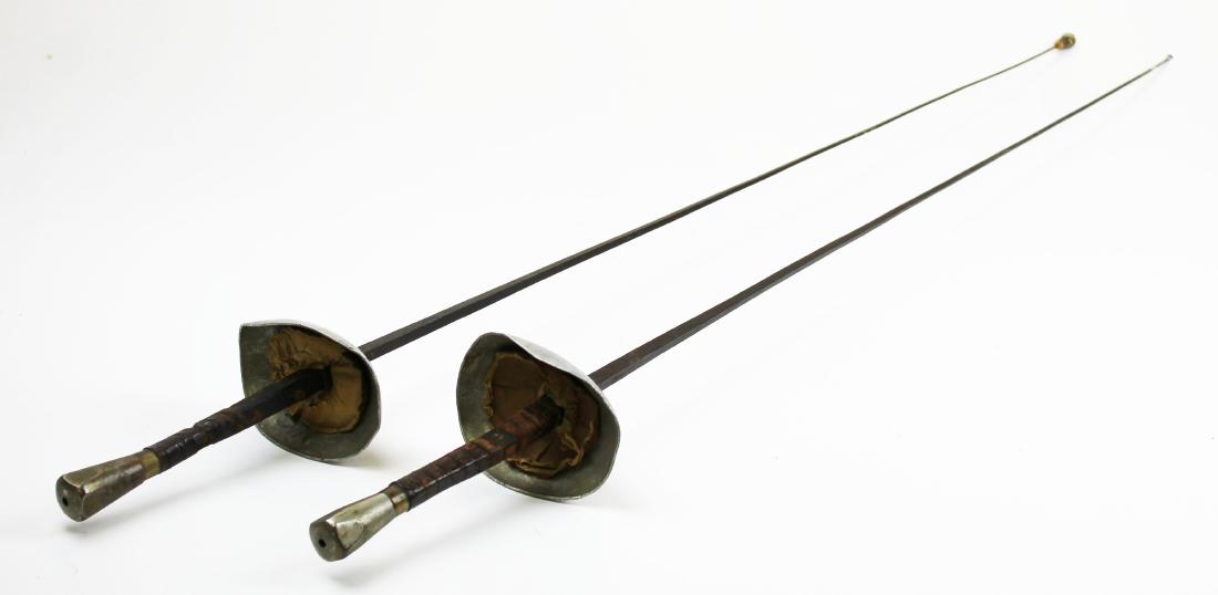 Pair French fencing Foils: Pair ca. 1900 Made in France fencing foils.