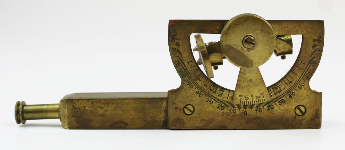 Stanley London pocket protractor/ level: WWII era Stanley, London pocket protractor level, telescoping focus, overall length extended 6 1/4"