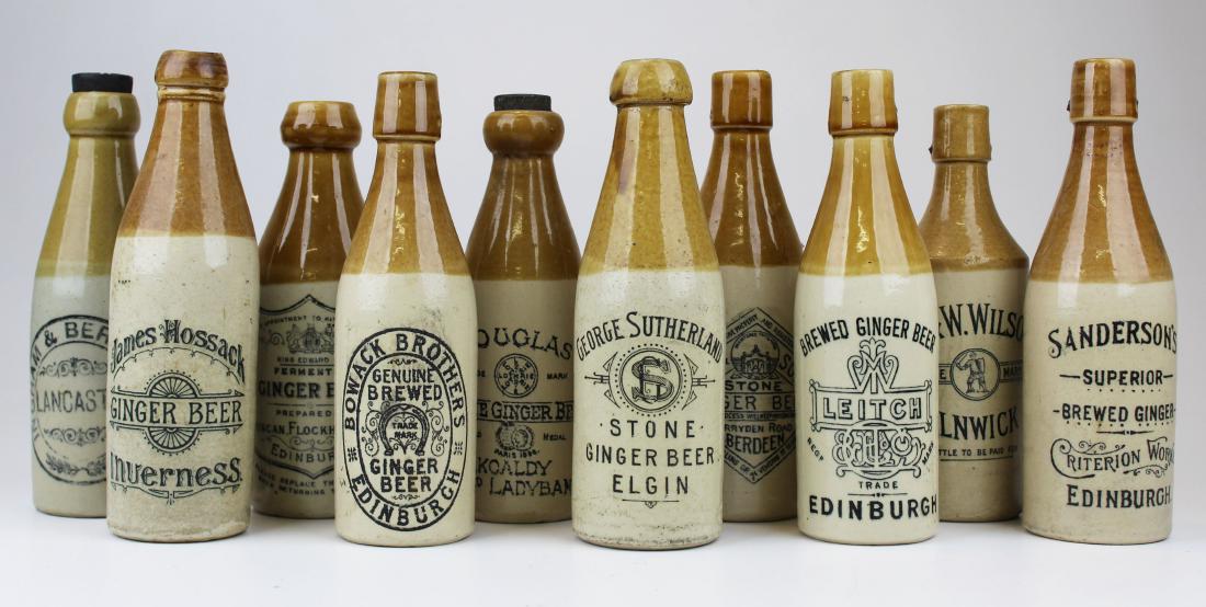 British Isles stoneware Ginger Beer bottles: British Isles stoneware Ginger Beer bottles (10 pcs)