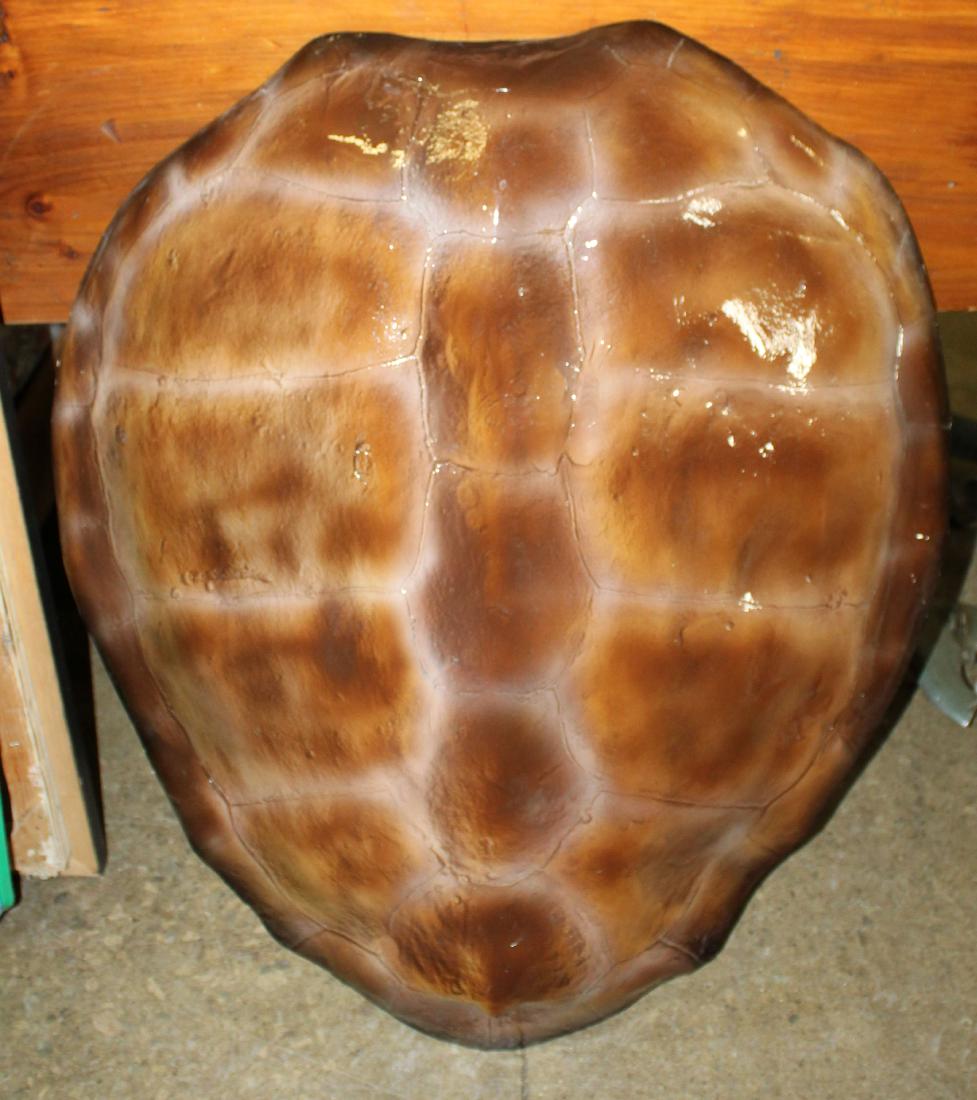 20th c resin cast of a sea turtle shell: 20th c resin and polychrome cast of a large sea turtle shell. 22 x 29"