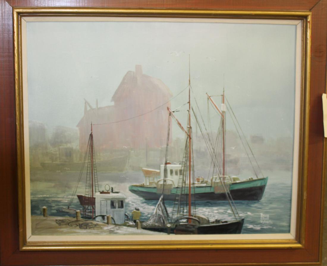 Bruce Elliot Roberts (AM 1917-1993) Leaving on the Tide: Bruce Elliot Roberts (American/Canadian 1917-1993) Leaving on the Tide oil on canvas 30 x 24"