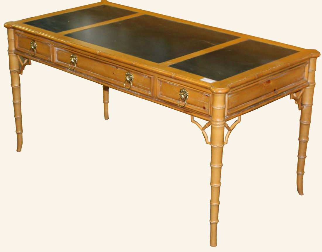 Baker Pine Faux Bamboo Leather Top Writing Desk Feb 22 2019