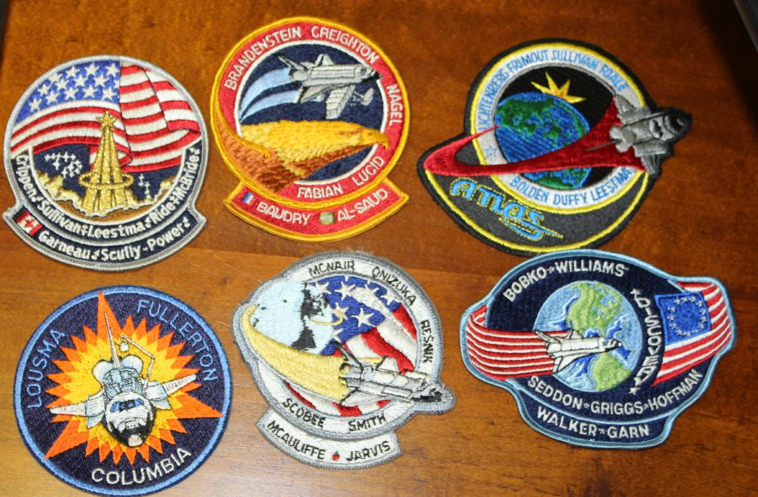 Six Space Shuttle Mission Patches: Six Nasa Mission crew patches, Columbia,