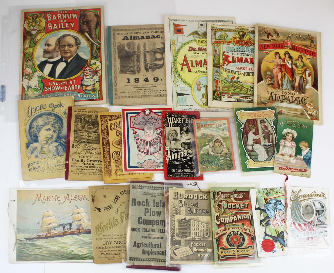 late 19th c almanacs & pamphlets: late 19th c almanacs & pamphlets (21 pcs)