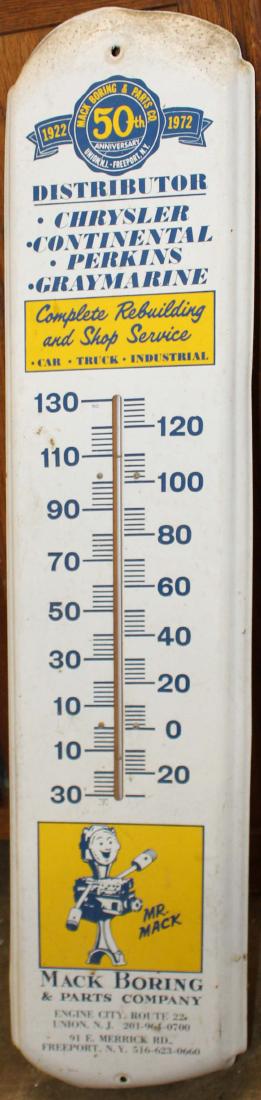 Mack Boring and Parts Co. Thermometer: Mack Boring and Parts Co, 50th Anniversary 1922-1972 Advertising Thermometer