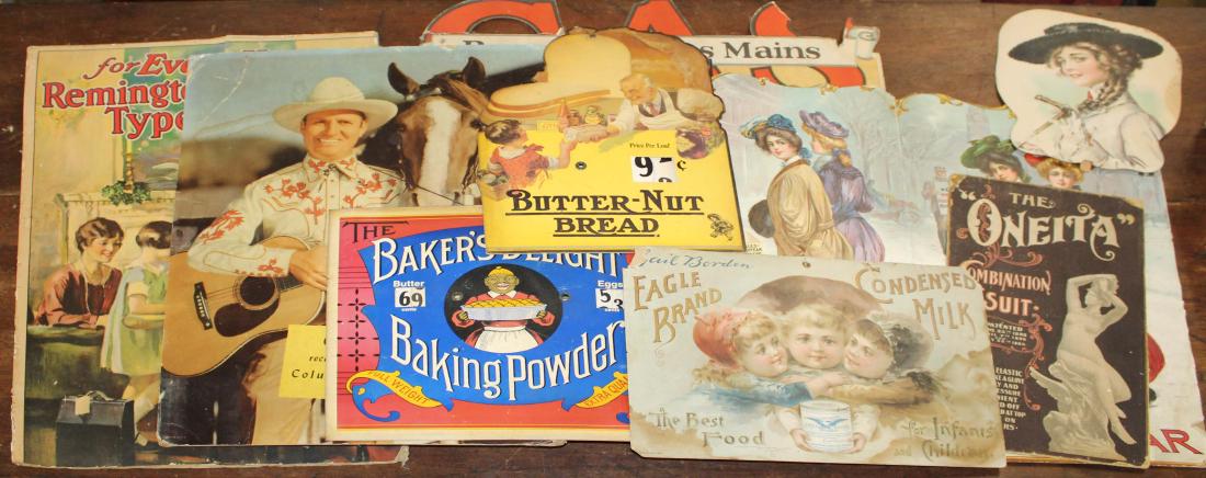 11 Early 20th c Cardboard store display advertisements: 11 Early 20th c Cardboard store display advertisements