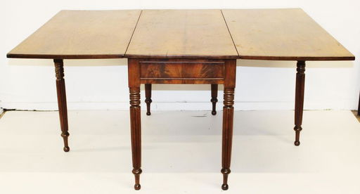 Sheraton Reeded Leg Long Drop Leaf Dining Table Sheraton Reeded Leg Long Drop Leaf Dining Table