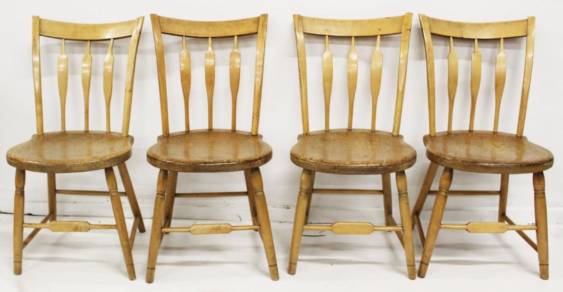 set of 4 Windsor arrow back side chairs: set of four Windsor arrow back rabbit ear side chairs, refinished, seat ht 17 1/2"
