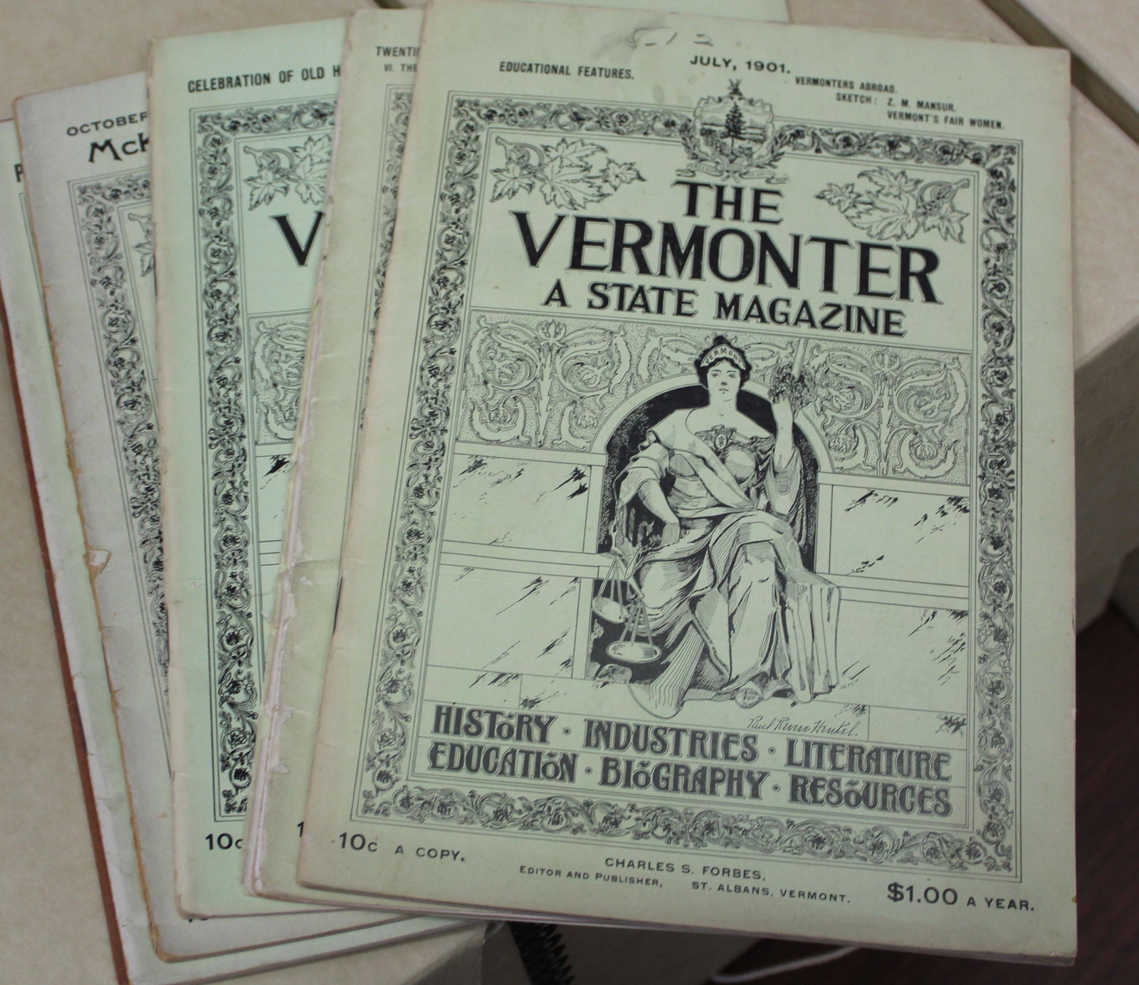 Five Folio boxes of "The Vermonter"Magazine: Five folio boxes of "The Vermonter" Magazine 1898-1950