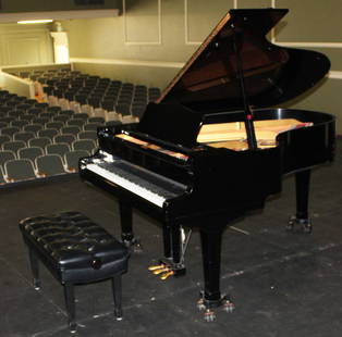 Yamaha 5: Yamaha 5' baby grand piano in gloss black finish.