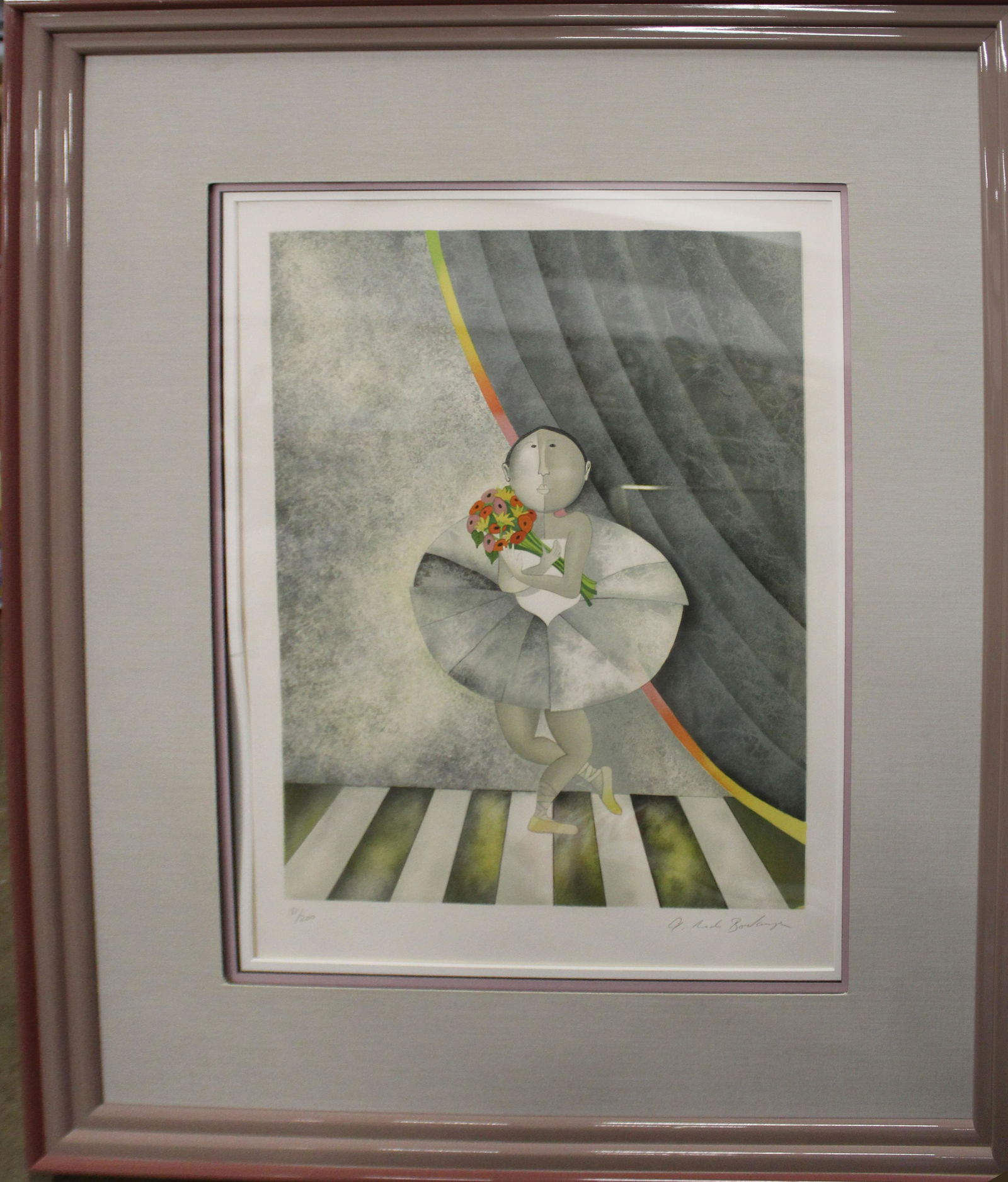Graciela Rodo Boulanger (BO 1935) Ballerina: Graciela Rodo Boulanger (Bolivia 1935-) Ballerina lithograph signed lower margin editioned 181/200 24 x 18"