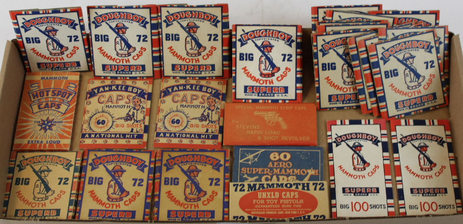 twenty five mammoth caps packages: twenty five mammoth cap packages, most new old stock, few partials