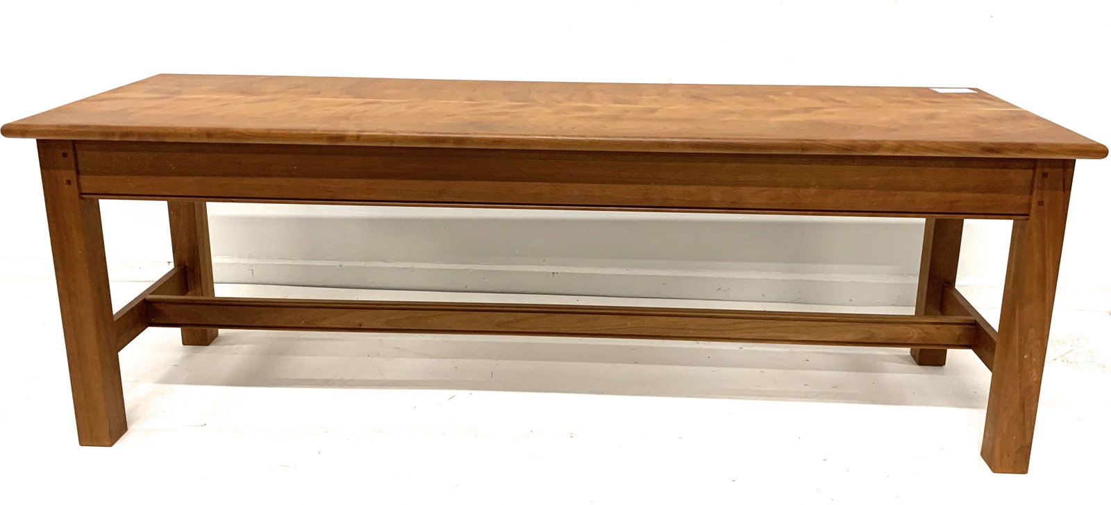 Moser cherry bench: Signed Thos Moser Auburn Maine 2000 cherry bench with H stretcher base. 52" long 17" wide & 18"h