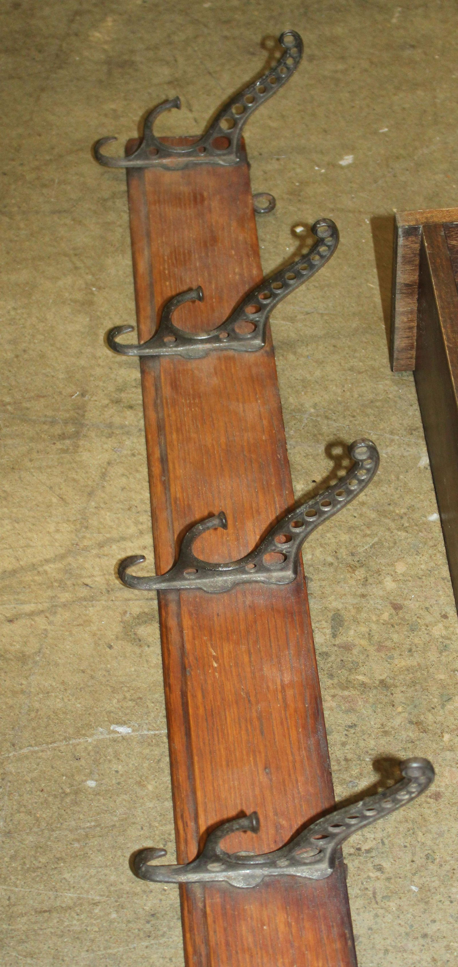 19th c coat rack, hanging shelf: 19th c coat rack hanging shelf