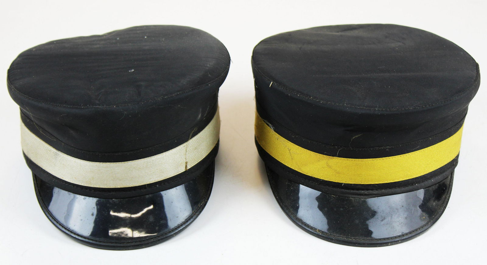 two new old stock Railroad Conductor hats: two new old stock Railroad Conductor hats, with boxes, one box stamped CNR (Canadian National Railroad)