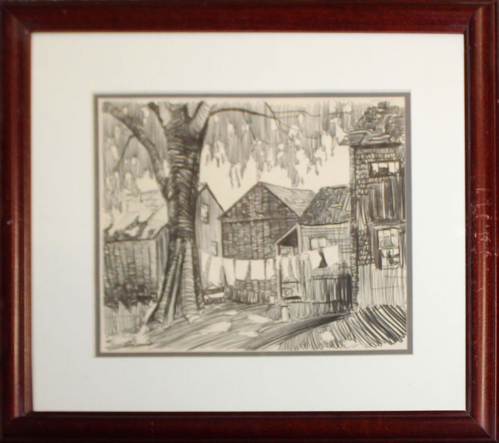 Walton Blodgett (VT 1908-1963) Sherman CT: Walton Blodgett (Vermont 1908-1963) Sherman CT graphite on paper estate stamped reverse 9 x 11"