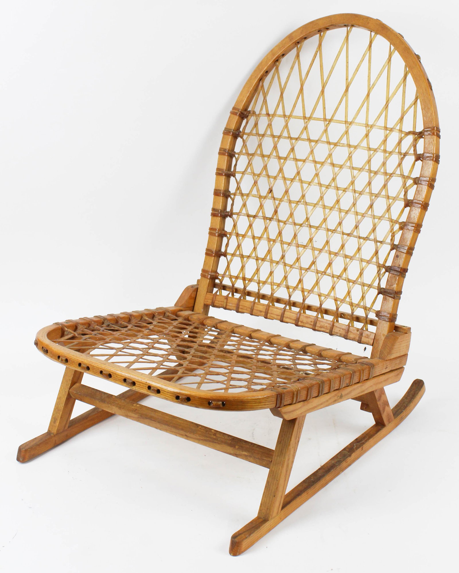 Vintage Tubbs Snowshoe Folding Boat Seat: vintage Tubbs, Wallingford (VT) snowshoe folding boat seat, ht 24"
