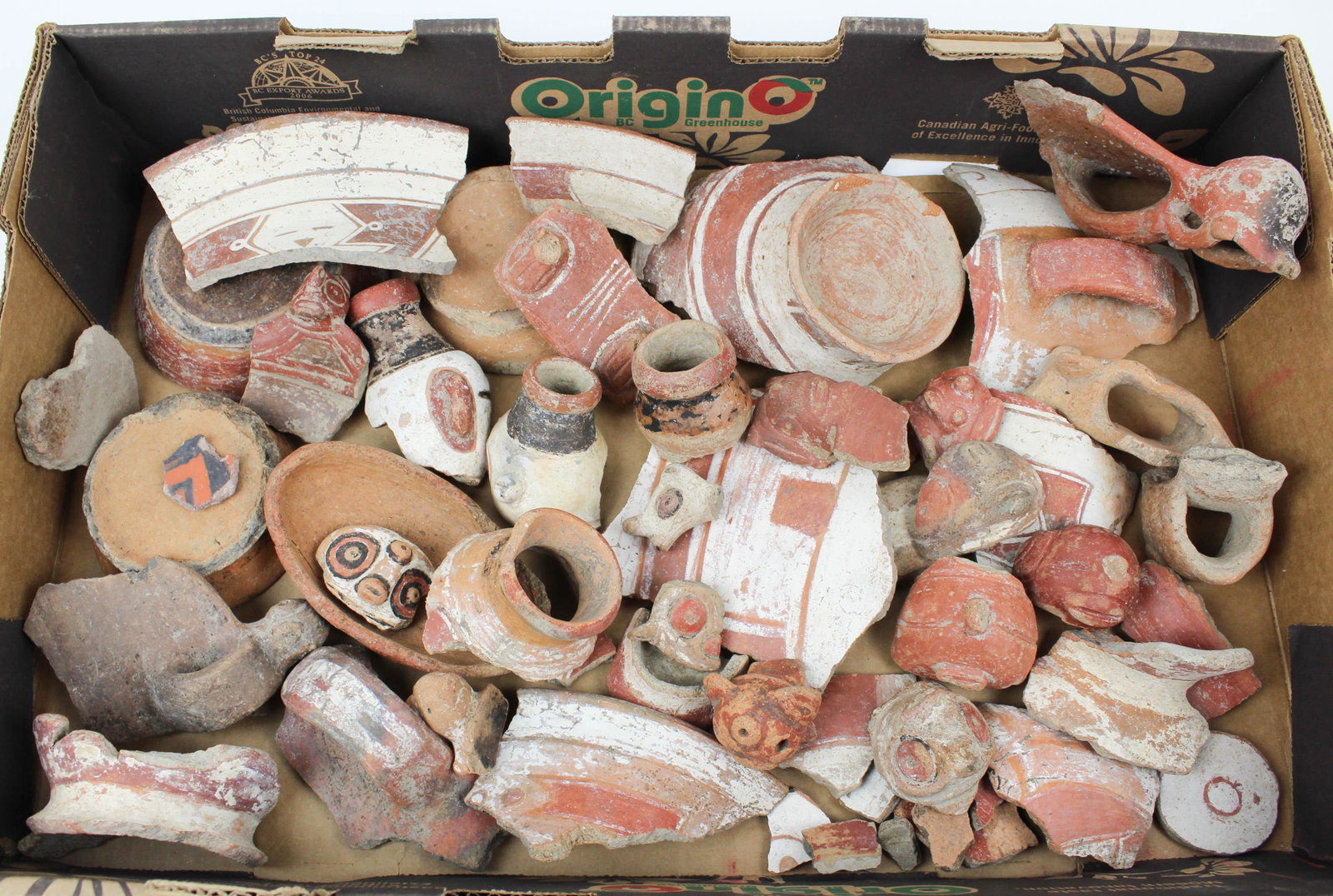 Pre Columbian Grenadine Islands Pottery: Pre Columbian Grenada Caribbean Islands Saladoid polychrome pottery fragments