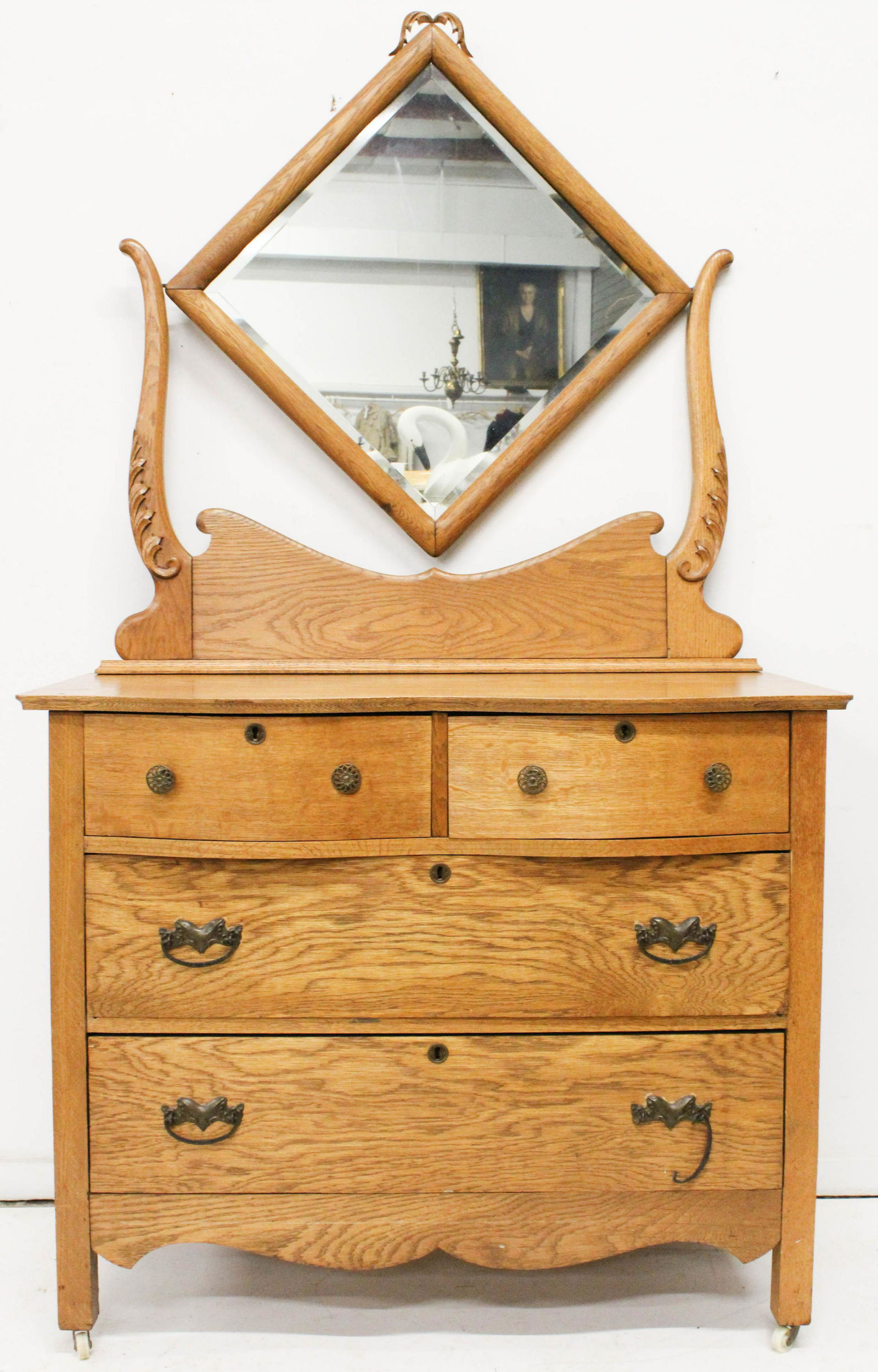 For Auction Dutch Natural Oak 4 Drawer Commode 265 On Feb 01