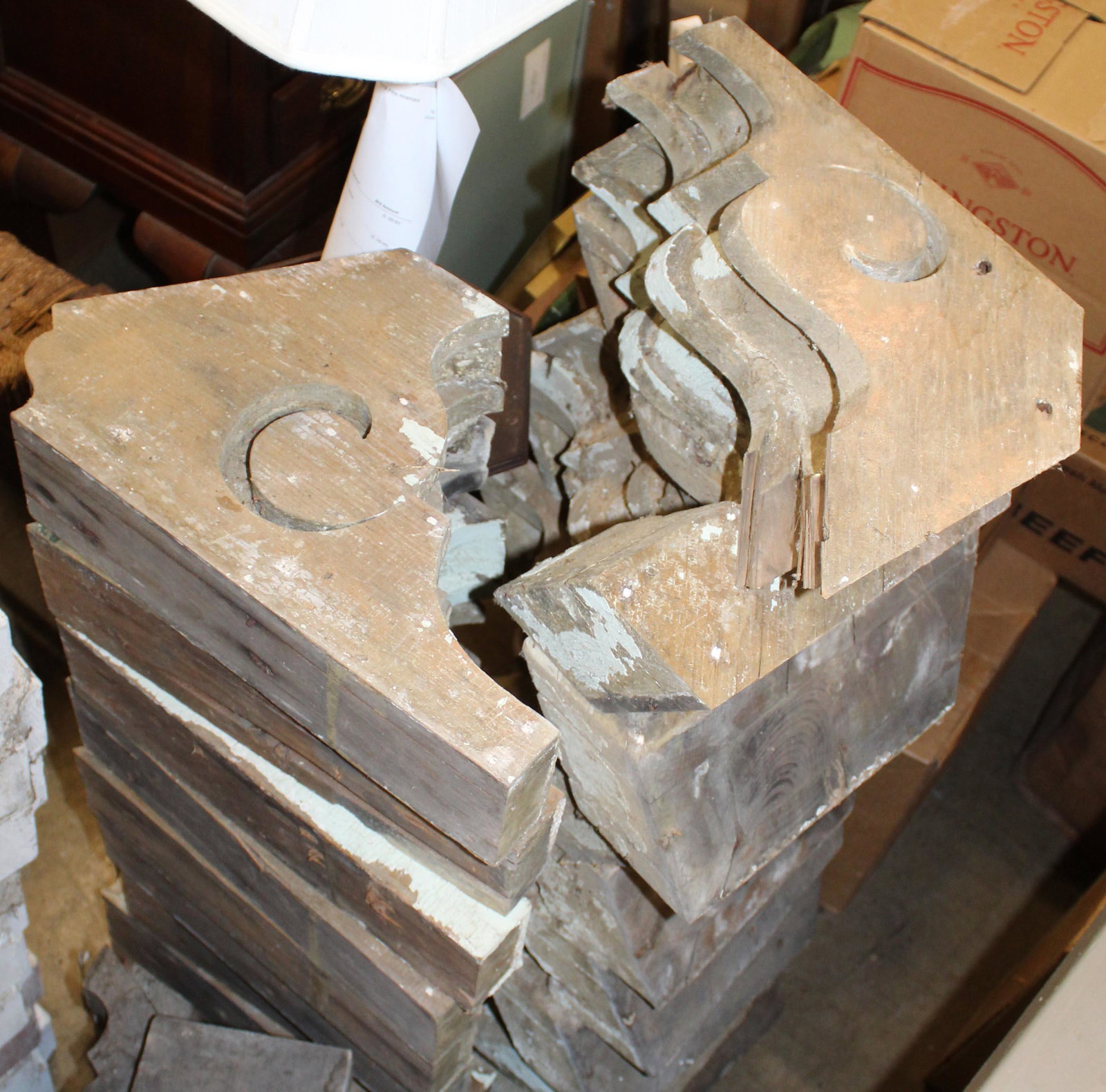 28 19th c Brackets: Twenty Eight 19th c architectural and porch gingerbread brackets/ eave corbels