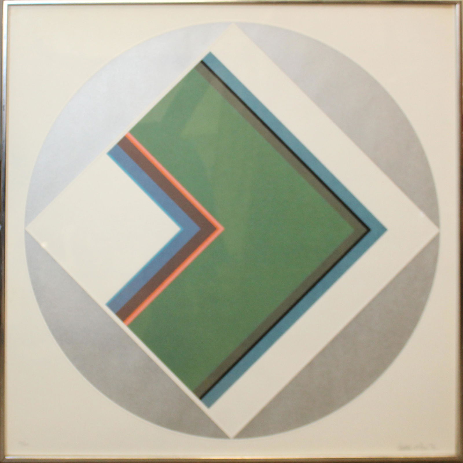 Fletcher Benton (AM 1931-2019): Fletcher Benton (American 1931-2019) OP art Serigraph signed lower right editioned 65/100 dated 199? 29 x 29"